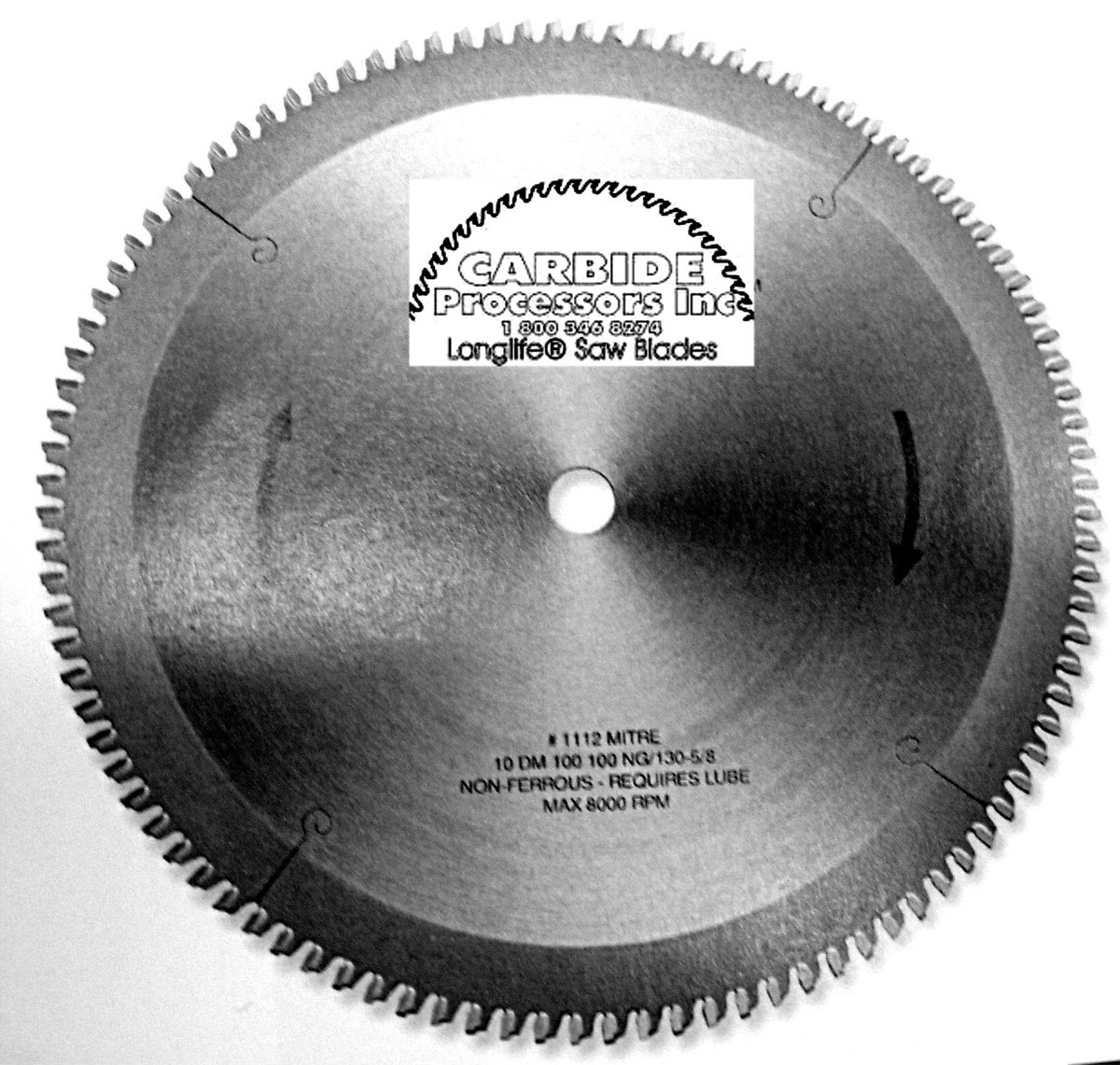 12" 100 tooth Aluminum Non Ferrous Metal Cutting Saw Blade for Pistorius 5/8bore 