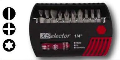 XSelector Bit Set With Slotted/Phillips/Torx Bits, Wiha 79443