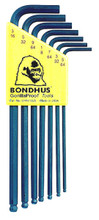 Bondhus 10945 - Set of 7 Ball End Hex L-keys 5/64-3/16