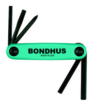 Bondhus 12540 - Set of 5 Utility Fold-up Tools #1 Phillips, 3/16 Slotted, 4mm Hex, 5mm Hex, 6mm Hex