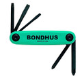 Bondhus 12543 - Set of 5 Utility Fold-up Tools #1 Phillips, #2 Phillips, 3/16 Slotted, #1 Square, #2 Square