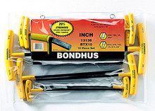 Bondhus 13138 - Set of 10 Ball End Hex & Hex T-Handles 3/32-3/8