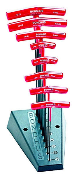 Bondhus 13187 Set of 8 Balldriver and Hex T-handles sizes 2-10mm