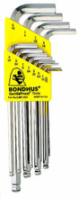 Bondhus 16936 - Set of 12 BriteGuard Plated Ball End Hex L-keys .050-5/16