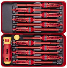 Felo 51719 - E-Smart 14 pc Set - Slotted, Phillips, Pozidriv, Torx Tip Insulated Blades with 2 Handles