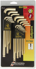 Bondhus 20899 - Inch/Metric GoldGuard Plated Balldriver L-wrench Double Pack 38099 (1.5-10mm) & 37937 (.050-3/8)