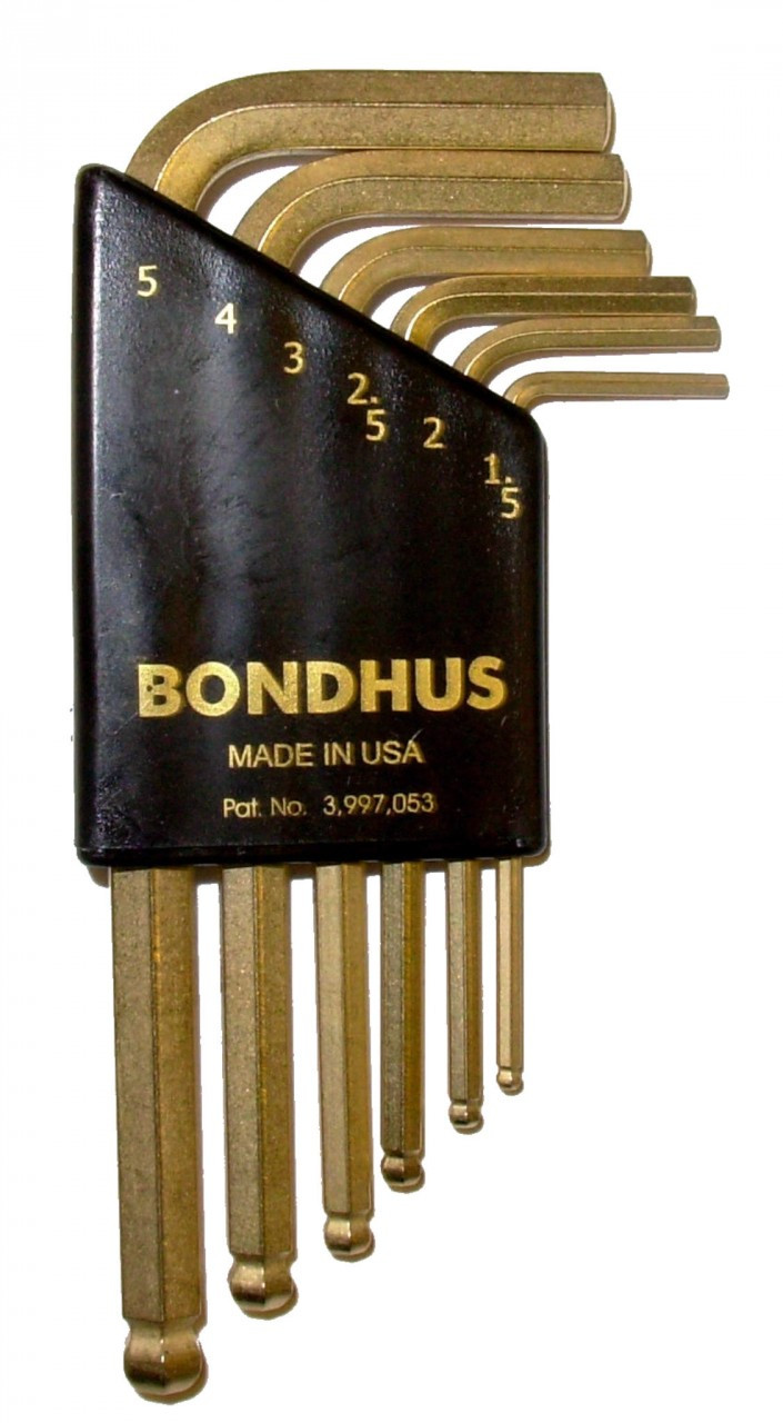 Bondhus 07846 Set of 6 Mini GoldGuard Ball End Hex LKeys 1.5 5mm