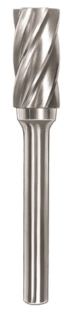 Cylinder Shape Carbide Bur, 1/2 Dia, 1/4 Shank, 1