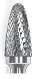 Carbide Bur Double Cut Long Shank Tree Shape with Radius End SGS SF-1L6
