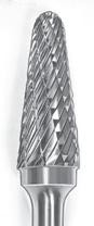 Carbide Bur Double Cut Long Shank 14 Degree Taper Shape with Radius End SGS SL-1L6
