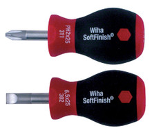Wiha 31191 2pc SoftFinish Stubby Sl/Ph #2 Screwdriver Set