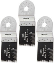 Oshlun MMA-1003 1-1/3-Inch Precision Japan HCS Oscillating Tool Blade with Uni-Fit Arbor for Fein Multimaster, Dremel, and Bosch (3-Pack)