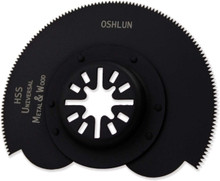 Oshlun MMA-2701 3-1/8-Inch Recessed Segment HSS Universal Oscillating Tool Blade with Uni-Fit Arbor for Fein Multimaster, Dremel, and Bosch (1-Pack)
