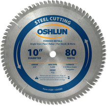 Oshlun SBF-100080 10-Inch 80 Tooth TCG Saw Blade with 5/8-Inch Arbor for Mild Steel and Ferrous Metals