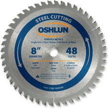 Oshlun SBF-080048 8-Inch 48 Tooth TCG Saw Blade with 5/8-Inch Arbor (Diamond Knockout) for Mild Steel and Ferrous Metals