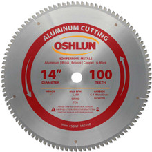 Oshlun SBNF-140100 14-Inch 100 Tooth TCG Saw Blade with 1-Inch Arbor for Aluminum and Non Ferrous Metals
