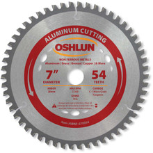 Oshlun SBNF-070054 7-Inch 54 Tooth TCG Saw Blade with 20mm Arbor for Aluminum and Non Ferrous Metals