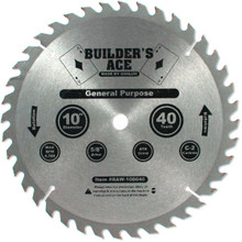 Oshlun BAW-100040 10-Inch 40 Tooth Builder's Ace General Purpose ATB Saw Blade with 5/8-Inch Arbor
