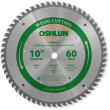 Oshlun SBW-100060T 10-Inch 60 Tooth Multi-Purpose TCG Saw Blade with 5/8-Inch Arbor