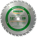 Oshlun SBW-120028 12-Inch 28 Tooth ATB Ripping Saw Blade with 1-Inch Arbor