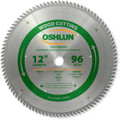 Oshlun SBW-120096 12-Inch 96 Tooth ATB Fine Finishing Saw Blade with 1-Inch Arbor