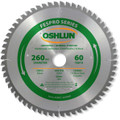 Oshlun SBFT-260060 260mm 60 Tooth FesPro General Purpose ATB Saw Blade with 30mm Arbor for Festool Kapex KS 120