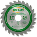 Oshlun SBW-034024 3-3/8-Inch 24 Tooth ATB General Purpose and Trimming Saw Blade with 15mm Arbor