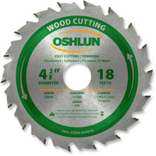Oshlun SBW-044018 4-3/8-Inch 18 Tooth ATB Fast Cutting and Trimming Saw Blade with 20mm Arbor