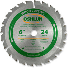 Oshlun SBW-060024 6-Inch 24 Tooth ATB General Purpose and Trimming Saw Blade with 1/2-Inch Arbor