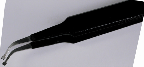 ESD Tweezers, MicroTip Bent 30deg 1.6mm, Wiha 44529