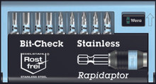 9 Pc Stainless Steel Bit Set (HX/PH) , 10pk, Wera 05071112005