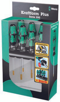 Wera 367//6 Kraftform Plus TORX® Screwdriver Set With Rack 6 Piece 05028062001