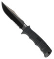 SOG SEAL Pup Elite Fixed Blade Knife, Black TiNi, Partially Serrated