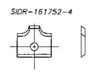 Reversible Insert Knife, Double Radius - Carbide Processors IDR-161752-2