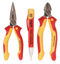3 Pc. Insulated Detector, Pliers and Cutters, Wiha - Wiha 32982