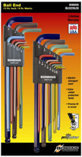 Bondhus 69600 Double Pack ColorGuard Ball End L-Wrench Set with 13pc Imperial and 9pc Metric- 100-69600