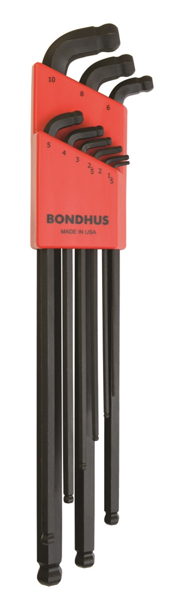 Bondhus stubby double ball end hexagonal allen clé 1.5-10mm l clé set 