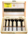 Forstner 5 Piece Set in Fitted Wooden Box, Sizes 5/8" to 1-3/8"