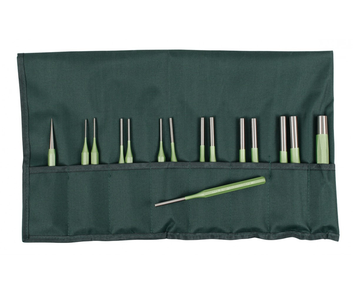 Heavy Duty Solid Metric Parallel Pin Punch & Tapered Punch Set, 15