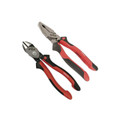 Industrial SoftGrip Pliers, 2 Pack. Includes NE Style Lineman's 9.5"/245mm OAL , Wiha 301-30941
