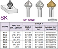90deg Cone Shape Carbide Bur, 1" Dia, 1/4 Shank, 1/2 Cut Length, Dbl Cut, Alfa Tool B71326D