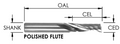 O-Flute Upcut Bit for Hard Plastic, 1 Flute, 1/8 Dia, 3/4 Cut Length, 1/4 Shank, Southeast Tool SOU303