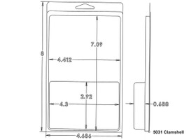 Outside Dimensions:
Width- 4.6860
Height- 8.0000

Inside Dimensions:
Width- 3.0000
Height- 6.6250
Depth- 2.0000 

# of Cavities  1