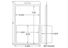 Outside Dimensions:
Width- 4.6860
Height- 8.0000

Inside Dimensions:
Width- 4.0400
Height- 3.3200
Depth- 1.8750   

# of Cavities  1