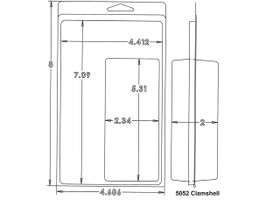 Outside Dimensions:
Width- 4.6860
Height- 8.0000

Inside Dimensions:
Width- 2.3400
Height- 5.3100
Depth- 2.0000  

# of Cavities  1