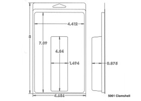 Outside Dimensions:
Width- 4.6860
Height- 8.0000

Inside Dimensions:
Width- 1.4940
Height- 4.8400
Depth- .8750   

# of Cavities  1