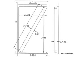 Outside Dimensions:
Width- 4.6860
Height- 8.0000

Inside Dimensions:
Width- .5000
Height- 7.7150
Depth- .4380  

# of Cavities  1