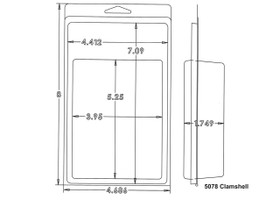 Outside Dimensions:
Width- 4.6860
Height- 8.0000

Inside Dimensions:
Width- 3.9500
Height- 5.2500
Depth- 1.7490   

# of Cavities  1