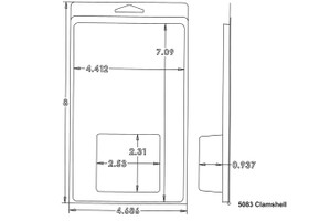 Outside Dimensions:
Width- 4.6860
Height- 8.0000

Inside Dimensions:
Width- 2.5300
Height- 2.3100
Depth- .9370

# of Cavities  1
