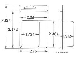 Outside Dimensions:
Width- 2.7500
Height- 4.1240

Inside Dimensions:
Width- 1.7340
Height- 2.4840
Depth- 1.3120
 
# of Cavities  1
